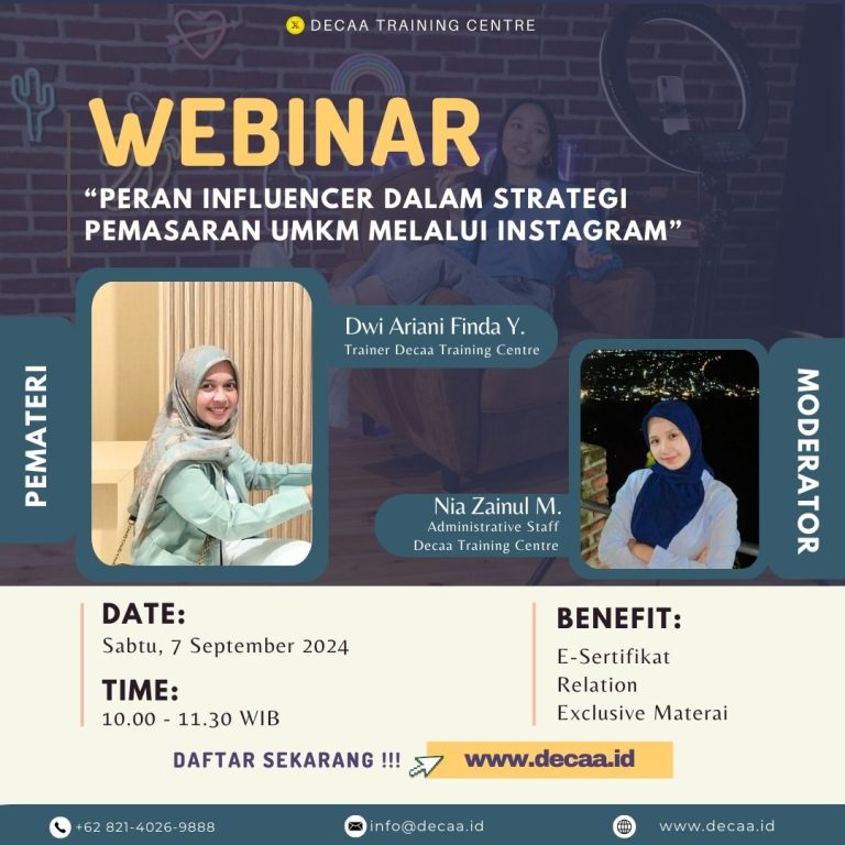 WEBINAR GRATIS : Peran Influencer Dalam Strategi Pemasaran UMKM Melalui Instagram
